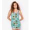 Women's Blue Square Pattern Crochet Mini Dress Apricot New Look