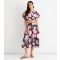 Women's Black Floral Print Wrap Style Midi Dress Gini London New Look