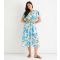 Women's Light Blue Floral Print Belted Wrap Midi Dress Gini London New Look