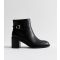 Women's Wide Fit Black Faux Leather Buckled Ankle Boots Vegan New Look