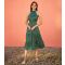 Women's Green Spot Print Halterneck Satin Midi Dress Yumi New Look