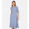 Women's Blue Swirl Print Shirt Dress Yumi New Look