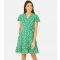 Women's Green Floral Print Mini Skater Dress Yumi New Look
