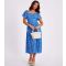 Women's Bright Blue Floral Print Midi Dress Quiz New Look