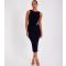 Women's Petite Navy Buckle Detail Midi Dress Quiz New Look