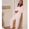 Women's Pink Bow Detail Bow Fleece Pyjama Set Loungeable New Look