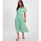 Women's Light Green Floral Print Midi Dress Quiz New Look
