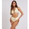Women's Light Yellow Ring Detail Halterneck Bikini Top Urban Bliss New Look