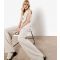Women's Cream Pinstripe Wide Leg Trousers Apricot New Look