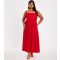 Women's Plus Size Dark Red Drop Waist Midaxi Dress Curves Quiz New Look