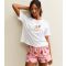 Women's Pink Christmas Gingerbread Coffee Short Sleeve Top and Shorts Pyjama Set New Look