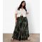 Women's Curve Green Floral Patchwork Crinkle Wide Leg Trousers Apricot New Look