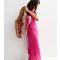 Women's Bright Pink Crochet Tie Shoulder Midi Dress Sunshine Soul New Look