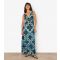 Women's Light Blue Tile Print Maxi Dress Apricot New Look