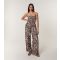 Women's Rust Leopard Print Bandeau Jumpsuit Blue Vanilla New Look