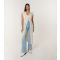 Women's Stone Longline Crochet Knit Top Blue Vanilla New Look