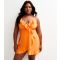 Women's Plus Size Orange Ruffle Trim Mini Dress Curves Urban Bliss New Look