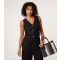 Women's Black Textured Waistcoat Blue Vanilla New Look