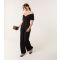 Women's Black Bardot Wrap Jumpsuit Blue Vanilla New Look