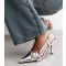 Women's Silver Inturrupted Faux Leather Slingback Heels Public Desire New Look