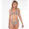Women's Tan Textured Striped Bikini Bottoms Gini London New Look
