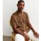 Men's Light Brown Crochet Knit Short Sleeve Shirt Only and Sons New Look