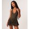 Women's Khaki Halter Mesh Playsuit Pink Vanilla New Look