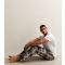 Men's Stone Checked Relaxed Pyjama Trousers Only and Sons New Look