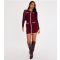 Women's Dark Red Knit Contrast Dress Quiz New Look