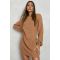 Robe Pull À Col Rond - Marron Camel - S, Marron Camel
