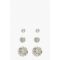 Lot De 3 Paires De Boucles D'Oreilles À Strass - Gris - Argent - Taille Unique, Gris - Argent