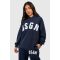 "Petite" Sweat À Capuche Oversize Dsgn Studio - Bleu Foncè - S, Bleu Foncè