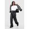 "Plus" Pu Pantalon Droit - Noir - 48, Noir