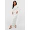 "Petite" - Robe Longue Nouée En Crochet À Manches Évasées - Blanc Ivoire - 42, Blanc Ivoire
