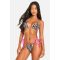 Ensemble Haut De Bikini Triangle À Imprimé Léopard Contrasté Et Bas De Bikini Tanga À Nouer Sur Le Côté - Leopard - 36, Leopard
