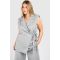 "Plus" Blazer Sans Manches Drapé À Rayures Tissées - Gris Clair - 46, Gris Clair