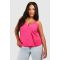 "Plus" Linen Look Longline Cami Top - Rose Fuchsia - 44, Rose Fuchsia