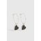 Boucles D'Oreilles En Argent À Pendentif Cœur Noir - Gris - Argent - One Size, Gris - Argent