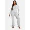 "Plus" Ensemble Coordonné De Haut À Manches Longues En Côte Douce Et Pantalon - Gris Perle - 56, Gris Perle