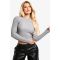Top À Manches Longues Diamante Hotfix - Gris Anthracite - L, Gris Anthracite