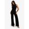 Combinaison Asymétrique À Jambes Larges À Fronces - Noir - 42, Noir