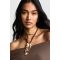 Collier En Corde En Métal Martelé Statement - Jaune Or - One Size, Jaune Or