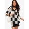 Haut De Plage En Crochet Damier - Noir - M, Noir
