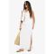 boohoo Femmes Jupe Maxi en Crochet a Fente Laterale | Blanc | Taille: 42