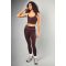 Dsgn Studio Sports Legging Ultra Doux Avec Passepoil Contrastant Et Taille Haute - Marron Chocolat - Xl, Marron Chocolat