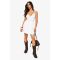 boohoo Femmes Petite Mini Robe a Bordure en Dentelle | Blanc | Taille: 42