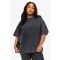 boohoo Femmes T-Shirt Oversize Acid Wash Grandes Tailles | Anthracite | Taille: 50