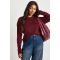 boohoo Femmes Haut a Manches Longues en Maille Côtelee a Col, Plus Premium | Chocolat | Taille: 46