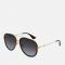 Gucci Women's Metal Aviator Sunglasses - Gold/Green