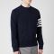 Thom Browne Men's 4-Bar Loopback Sweatshirt - Navy - 0/XS